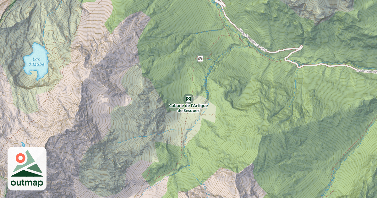 Map of Cabane de l'Artigue de Sesques