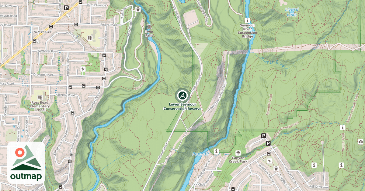 Map of Lower Seymour Conservation Reserve
