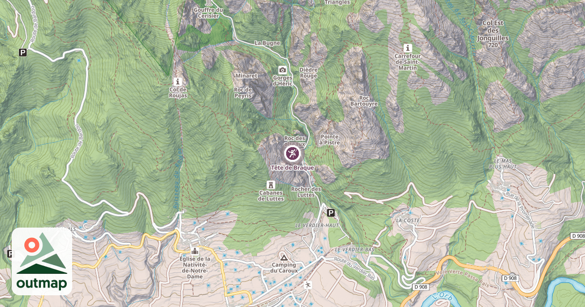 Map of Tête de Braque