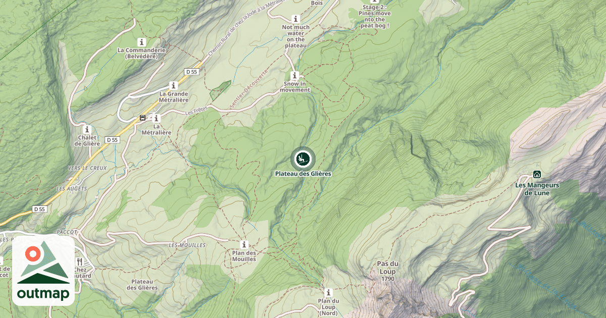 Map of Plateau des Glières