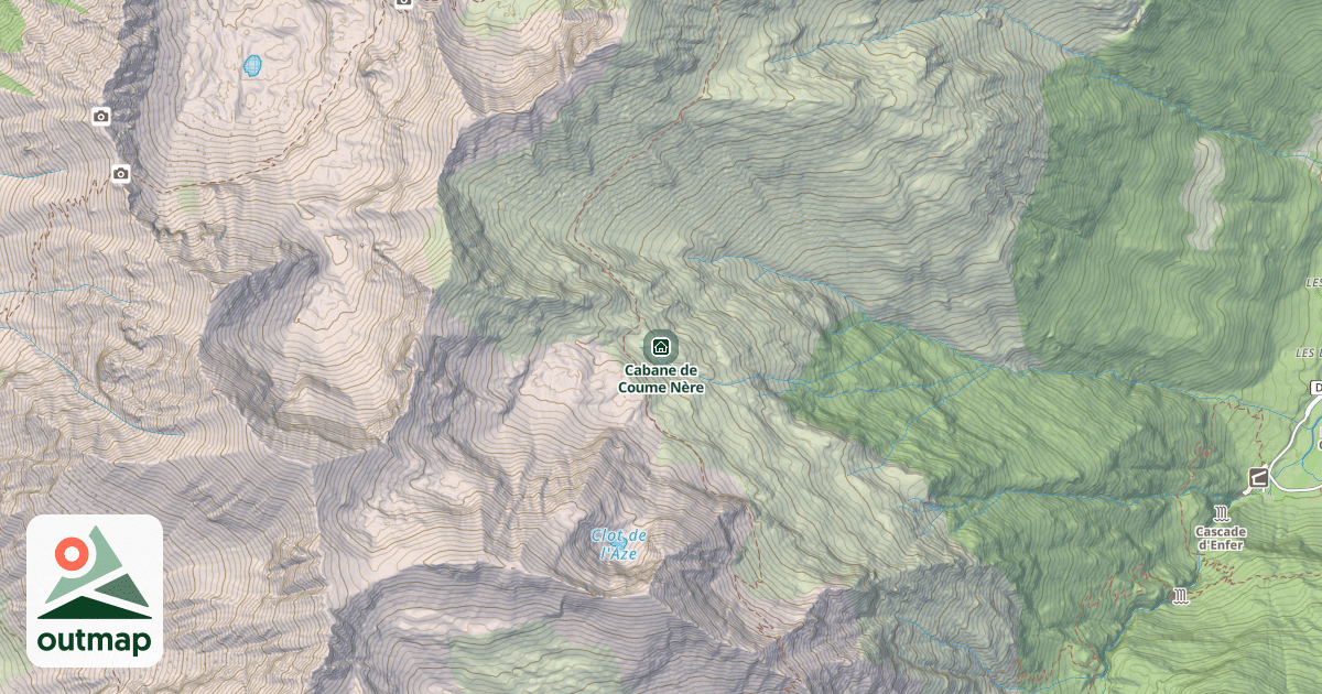 Map of Cabane de Coume Nère