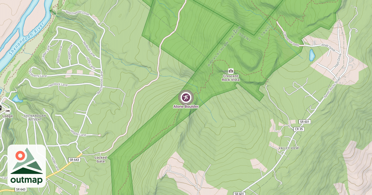 Map of Alone Boulder