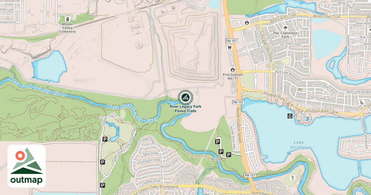 Map of River Legacy Park Paved Trails
