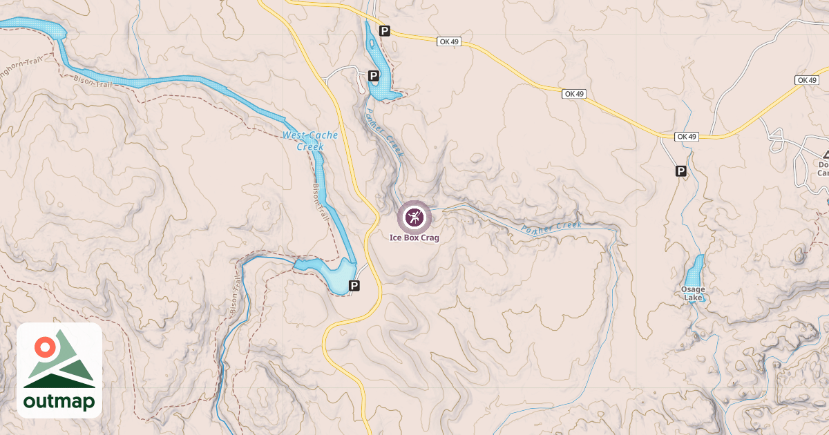 Map of Ice Box Crag