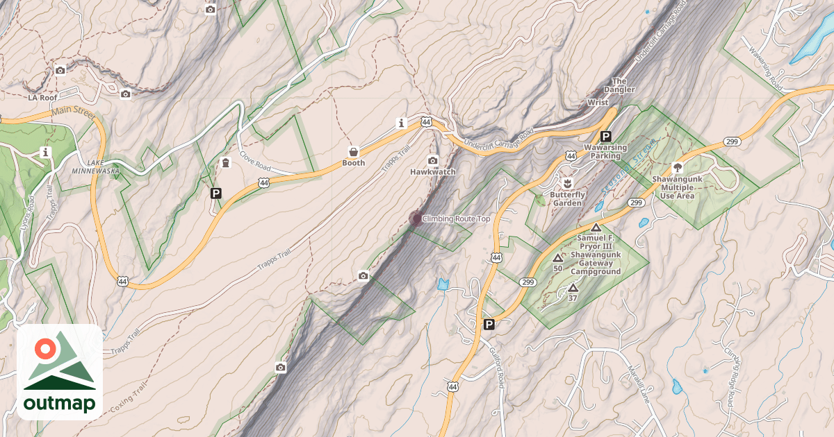 Map of Climbing Route Top