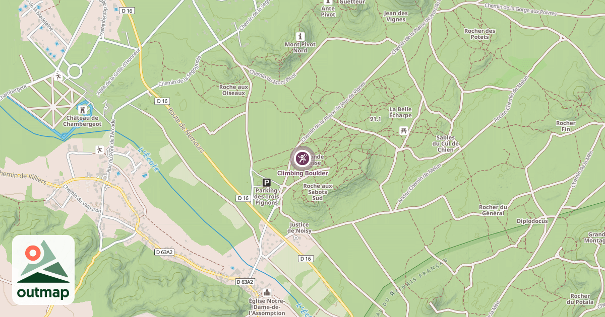 Map of Climbing Boulder