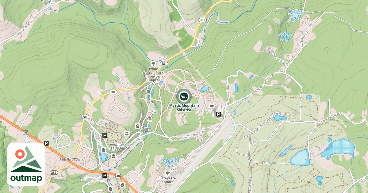 Map of Mystic Mountain Ski Area