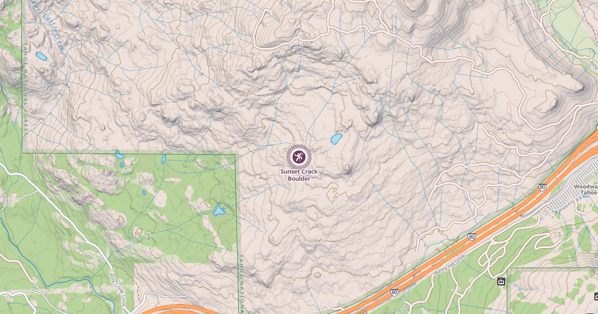 Map preview of Sunset Crack Boulder