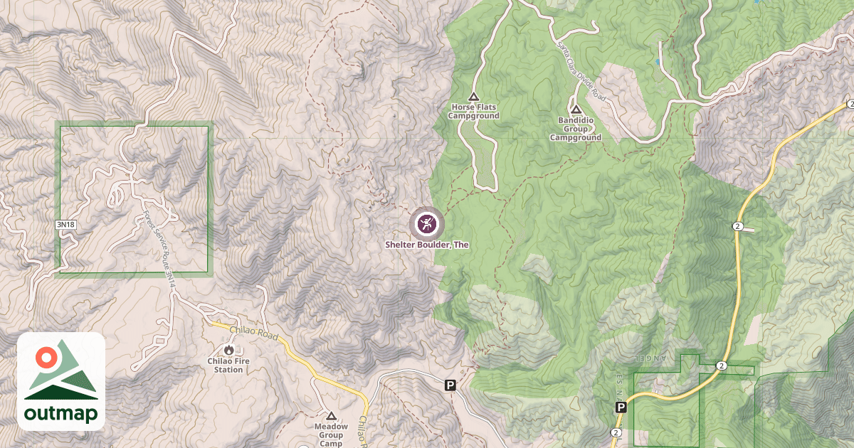 Map of Shelter Boulder, The