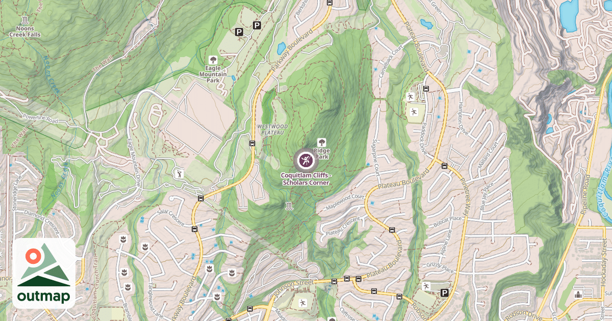 Map of Coquitlam Cliffs - Scholars Corner