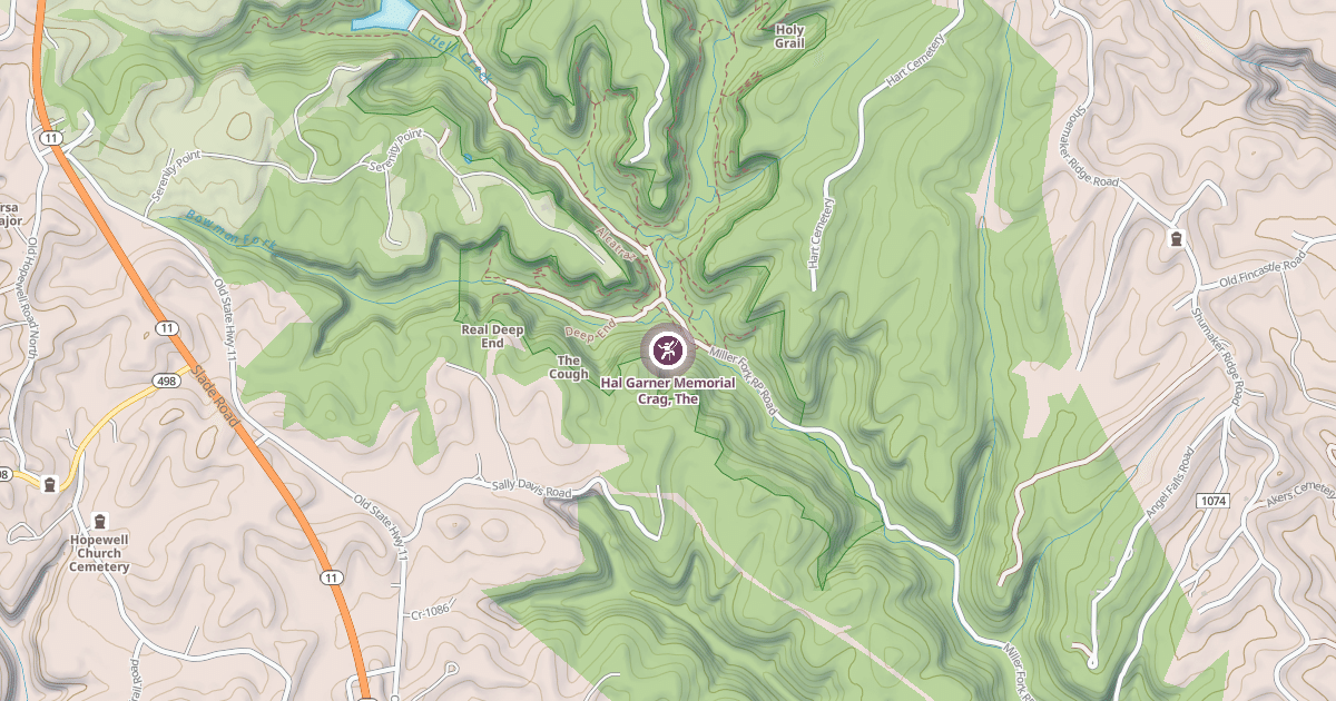 Map preview of Hal Garner Memorial Crag, The