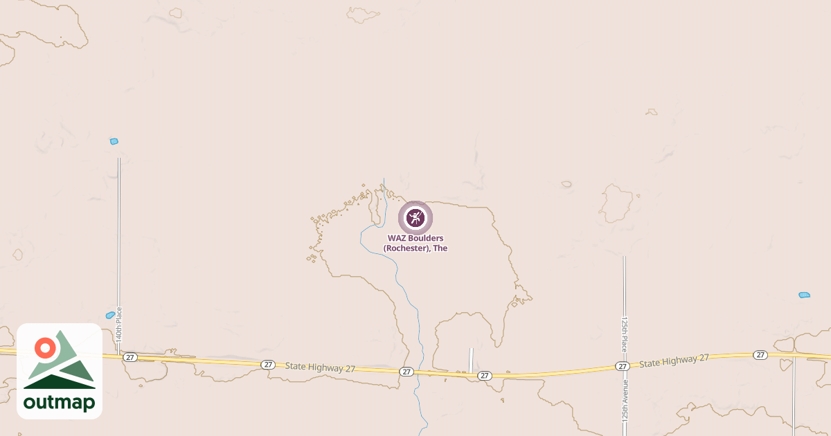 Map of WAZ Boulders (Rochester), The