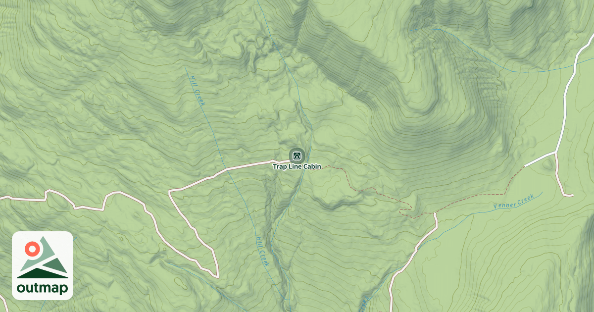Map of Trap Line Cabin in Okanagan Valley