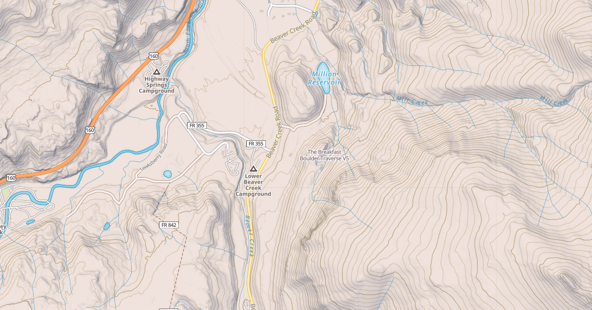 Map preview of The Breakfast Boulder Traverse