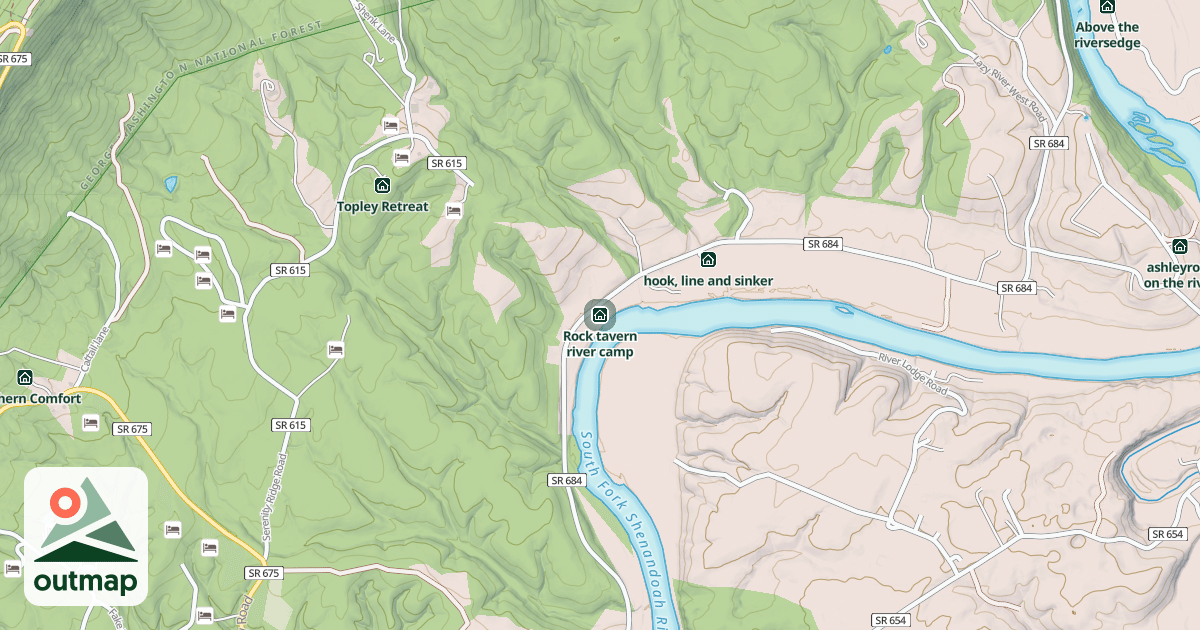 Map of Rock tavern river camp