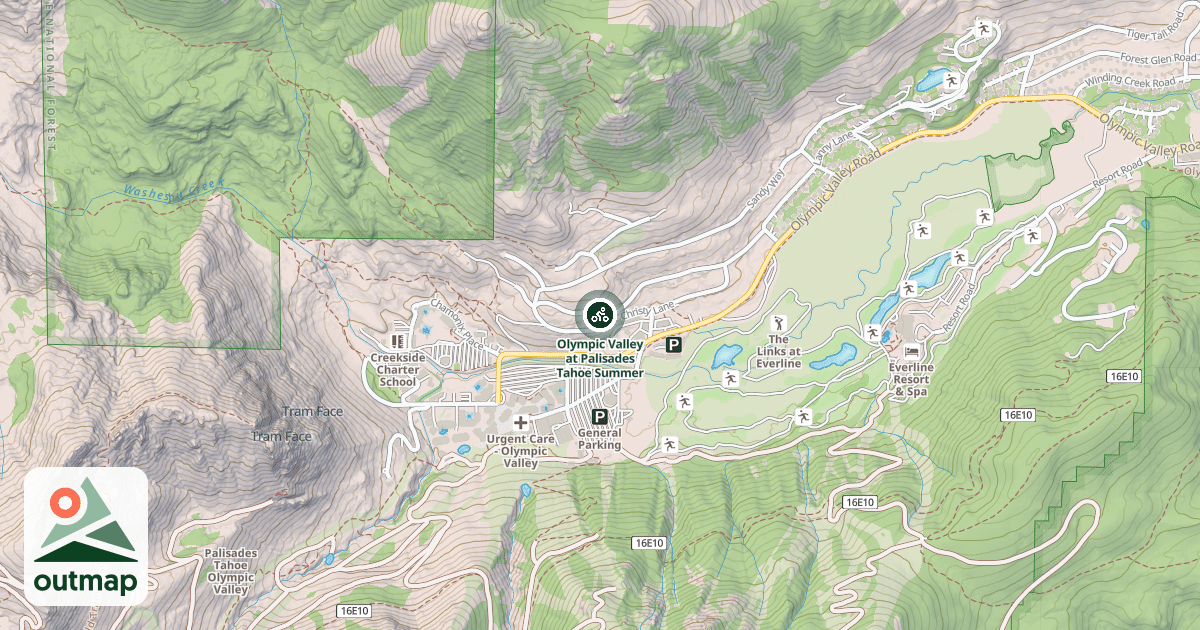 Map of Olympic Valley at Palisades Tahoe Summer