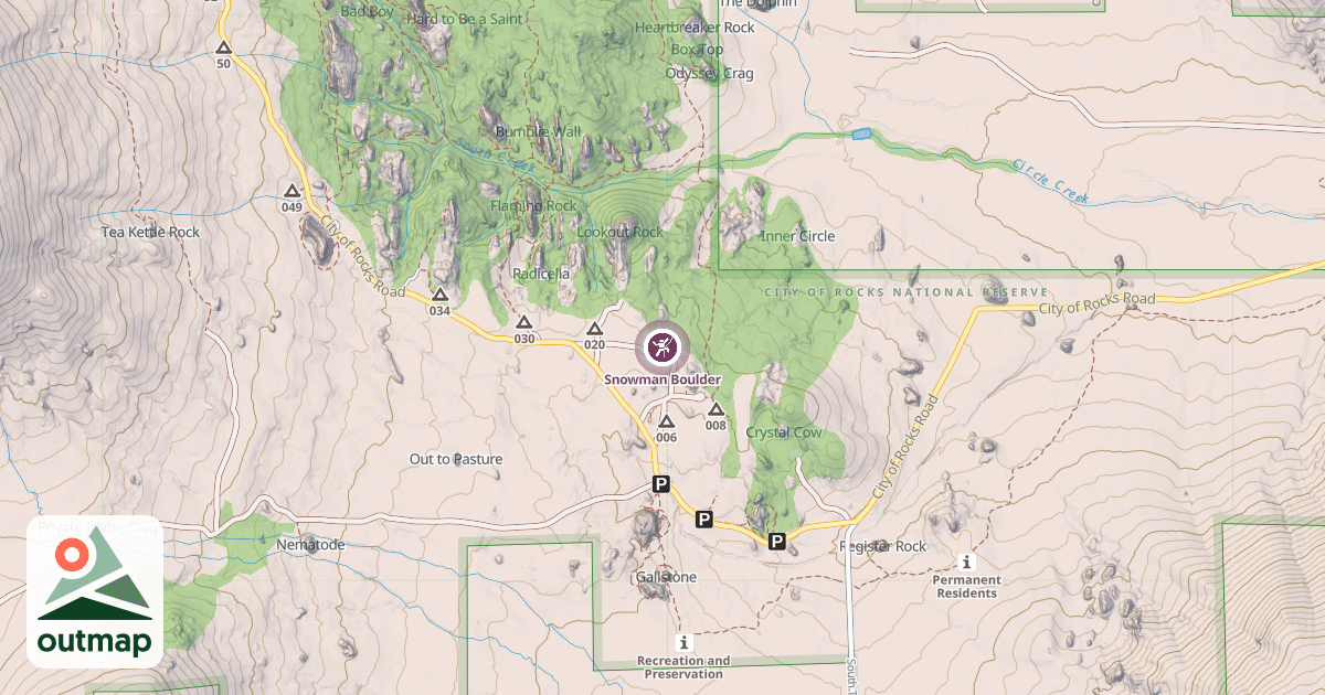 Map of Snowman Boulder