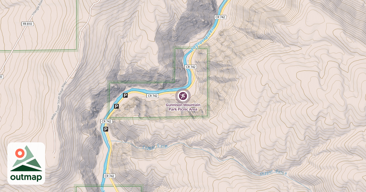 Map of Gunnison Mountain Park Picnic Area