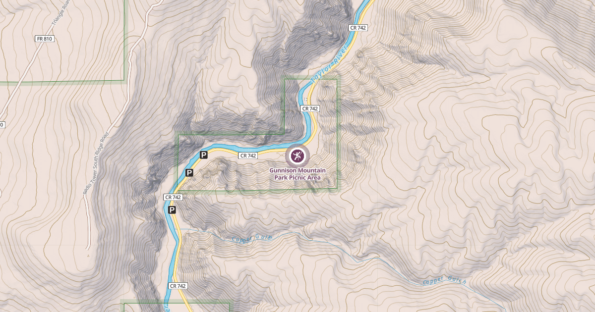 Map preview of Gunnison Mountain Park Picnic Area