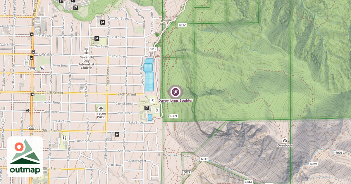 Map of Davey Jones Boulder