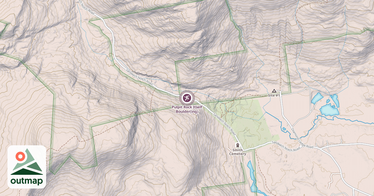 Map of Pulpit Rock Itself Boulder(ing)