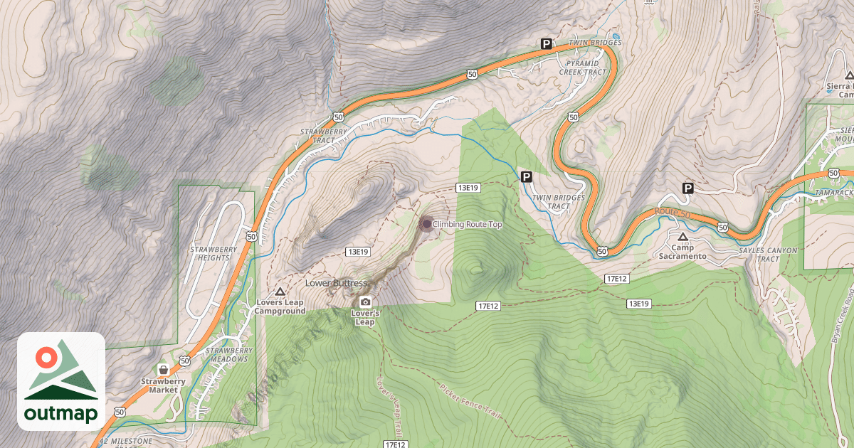 Map of Climbing Route Top