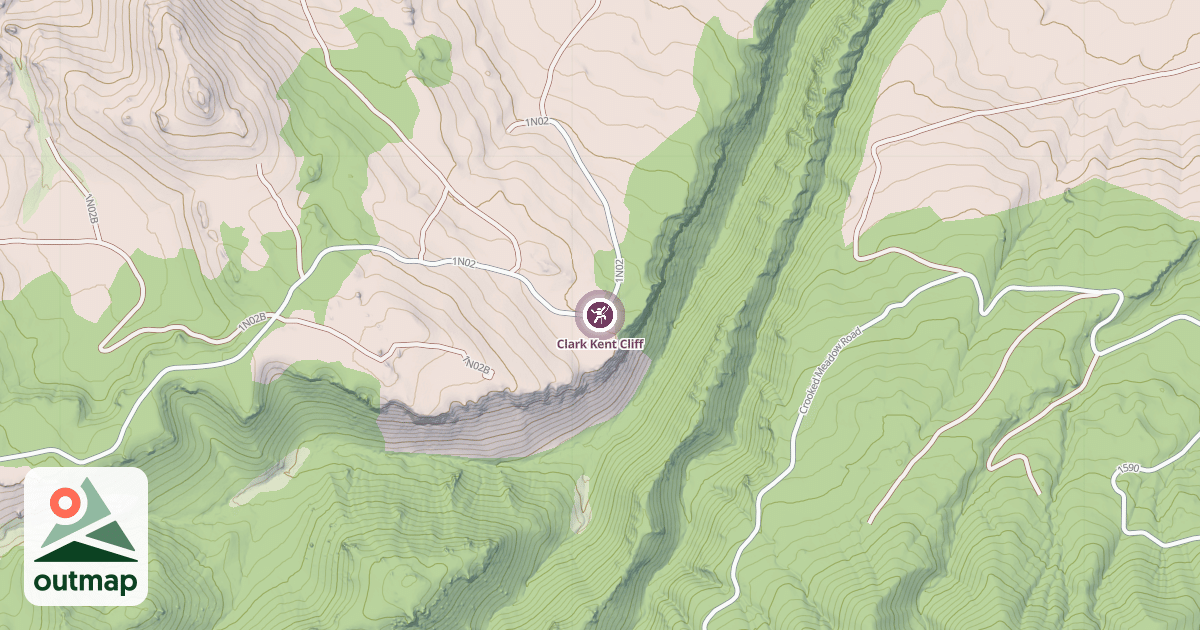 Map of Clark Kent Cliff