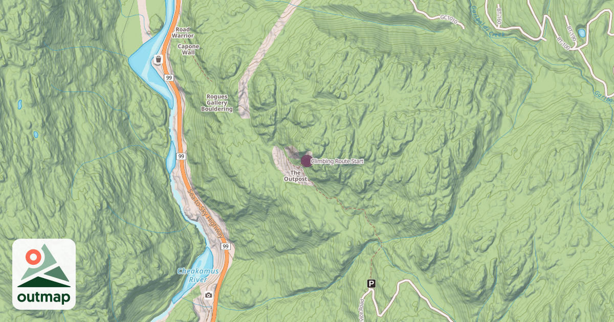 Map of Climbing Route Start
