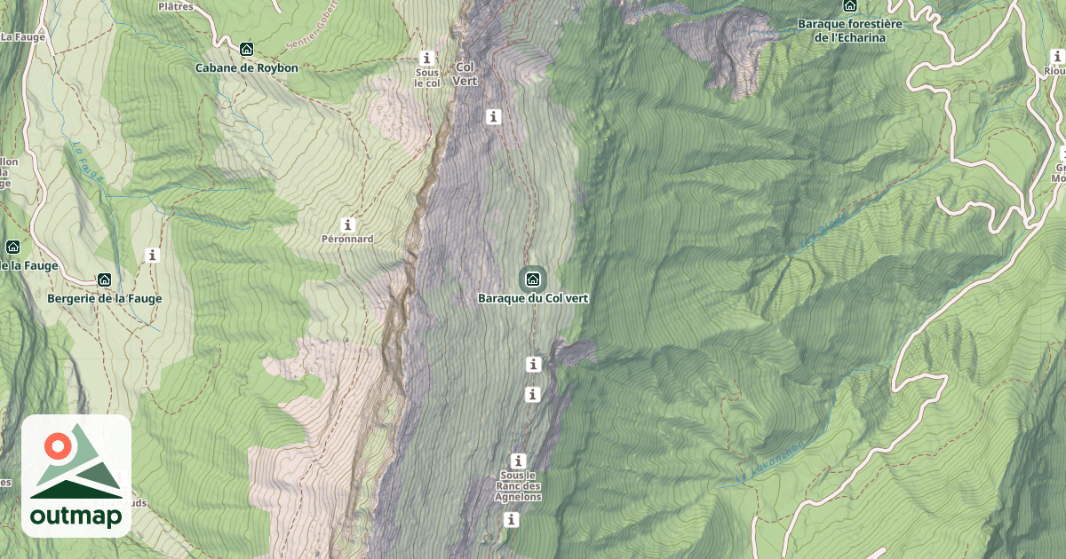 Map of Baraque du Col vert