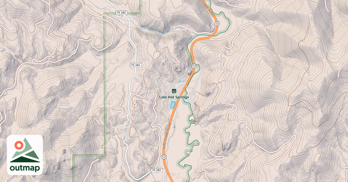 Map of Lolo Hot Springs
