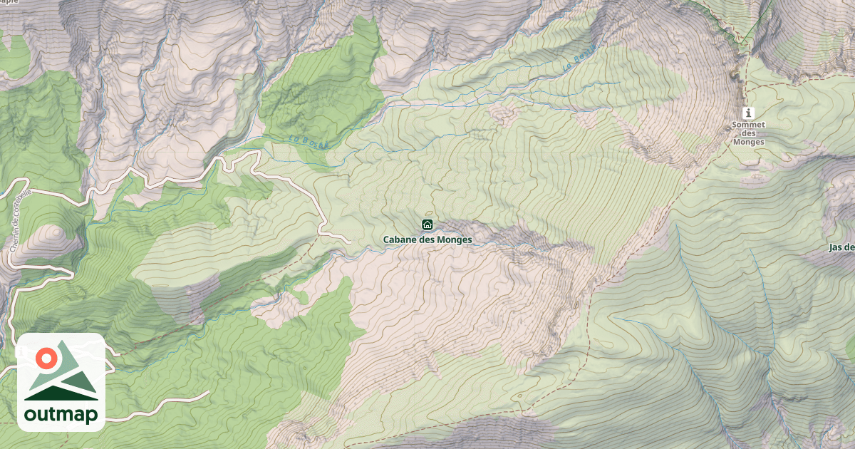 Map of Cabane des Monges