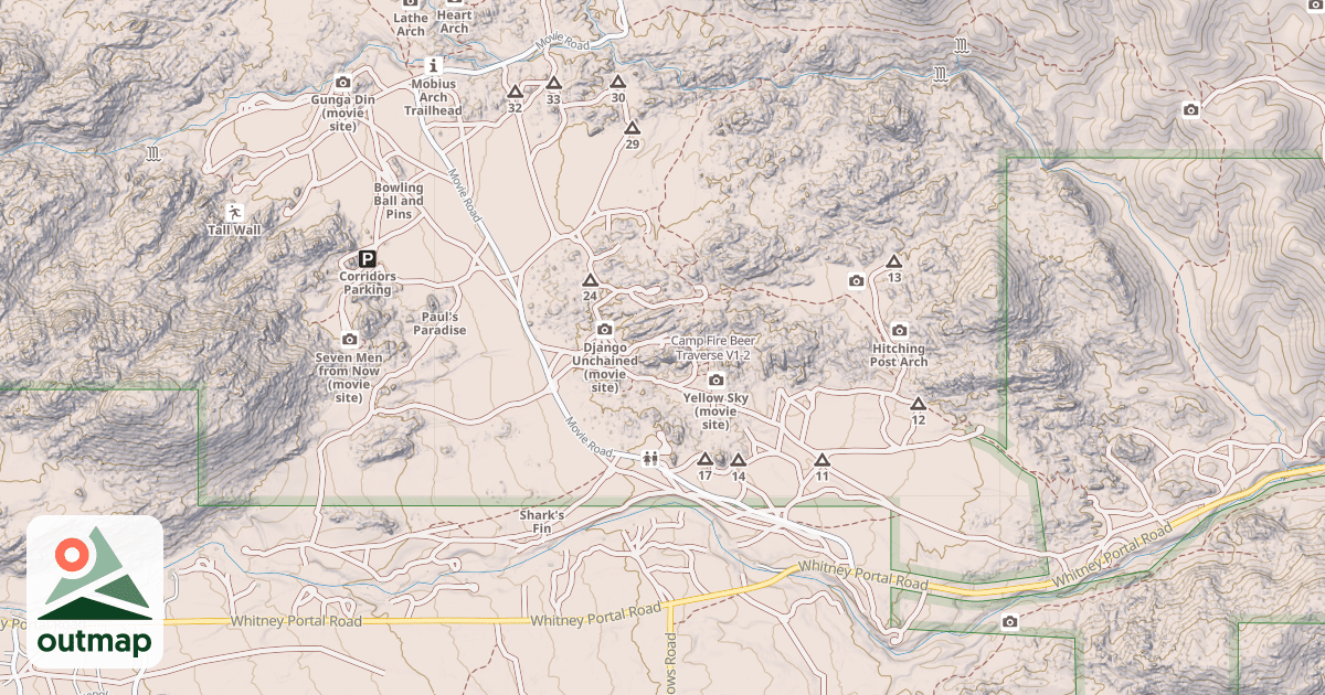 Map of Camp Fire Beer Traverse