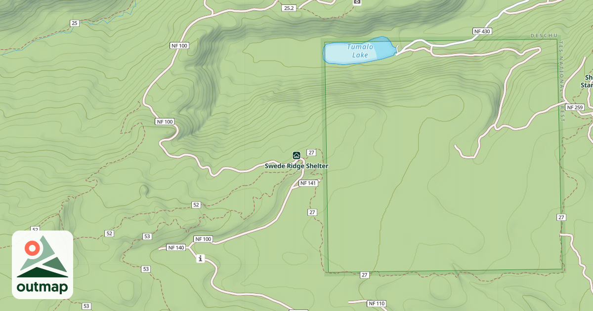 Map of Swede Ridge Shelter