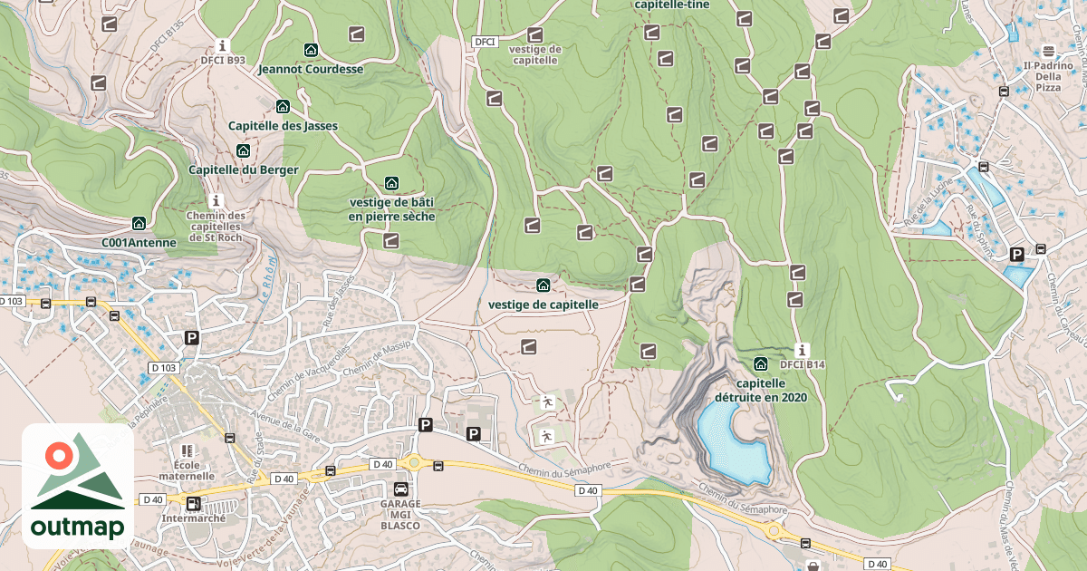 Map of vestige de capitelle