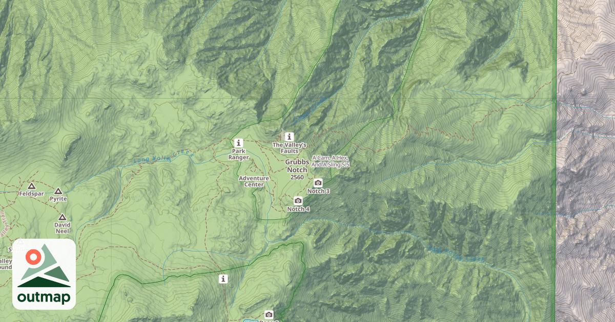 Map of A Cam, A Hex, And A Sling