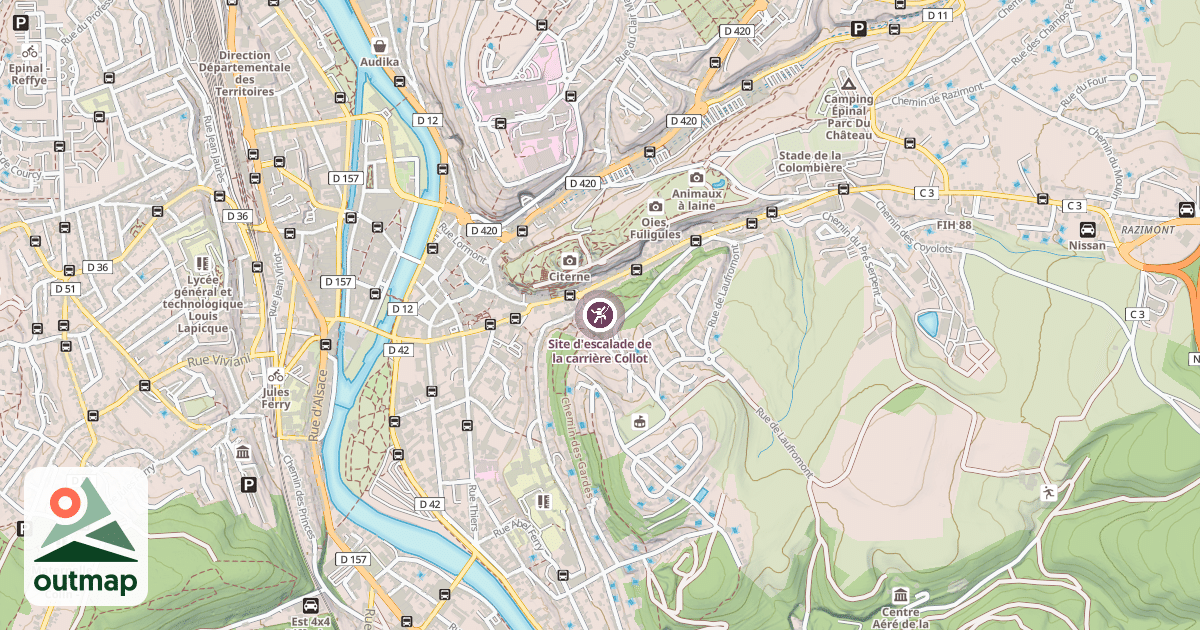 Map of Site d'escalade de la carrière Collot