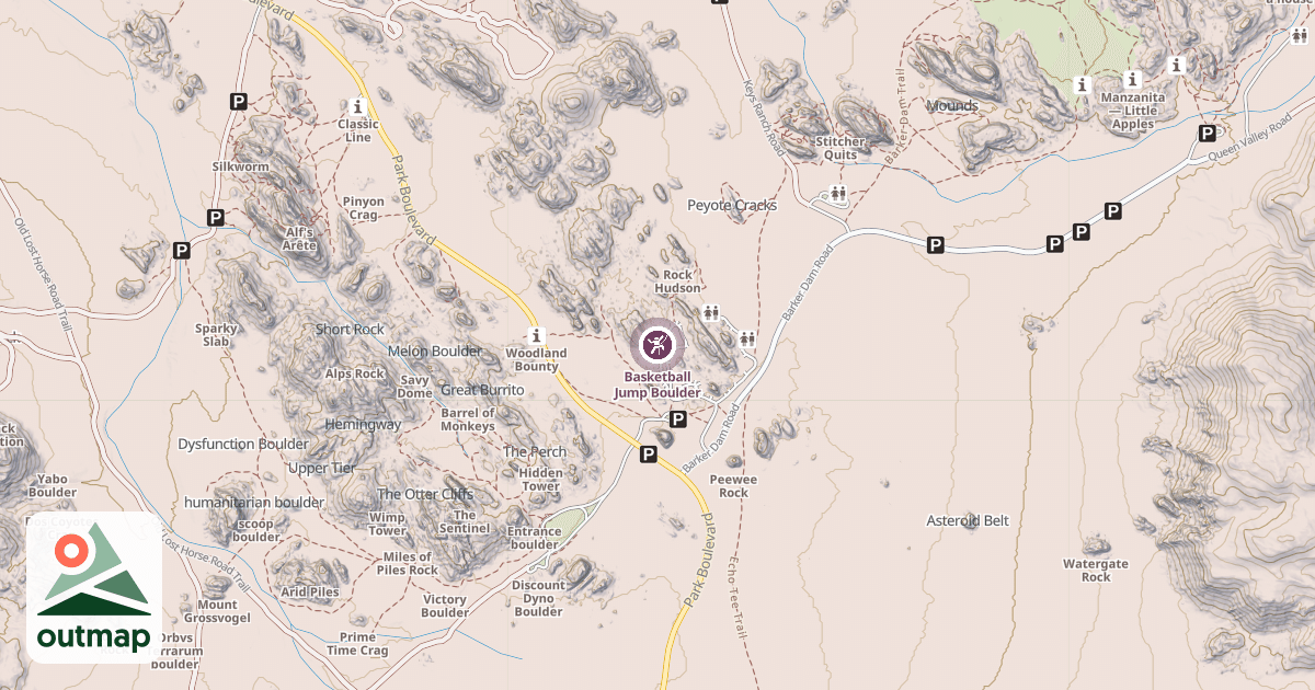 Map of Basketball Jump Boulder