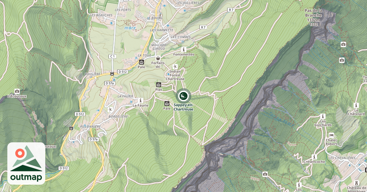 Map of Sappey-en-Chartreuse