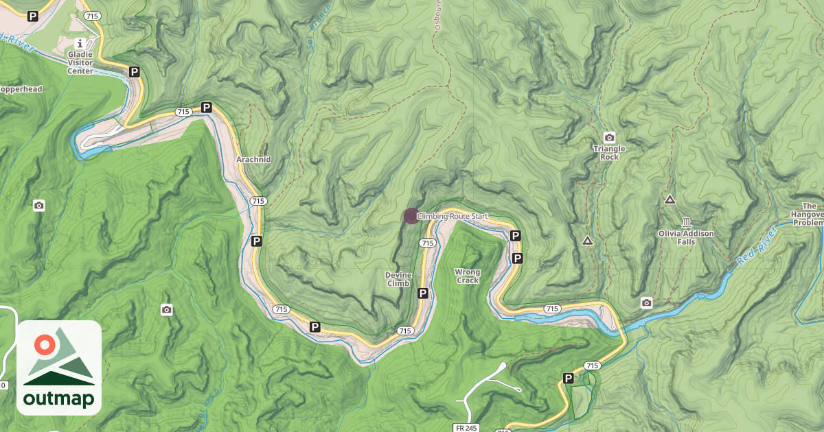 Map of Climbing Route Start