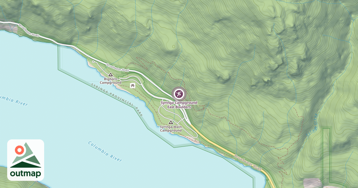 Map of Syringa Campground East Boulders