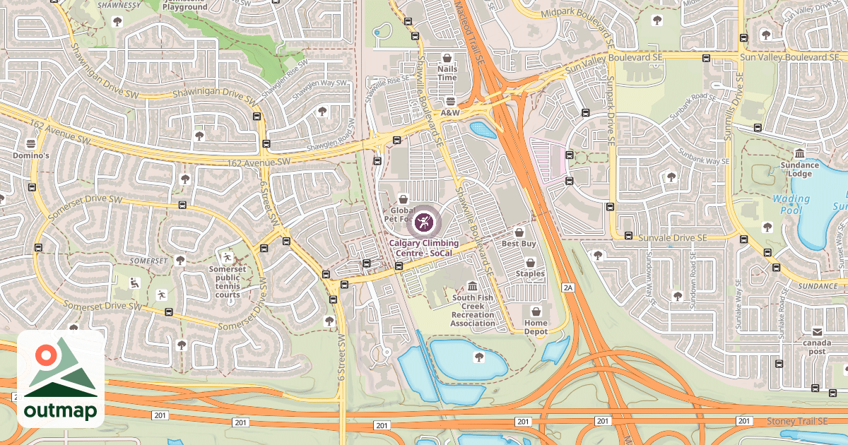 Map of Calgary Climbing Centre - SoCal