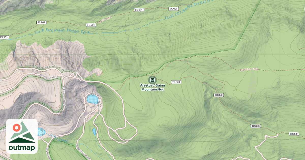 Map of Årestua / Guinn Mountain Hut