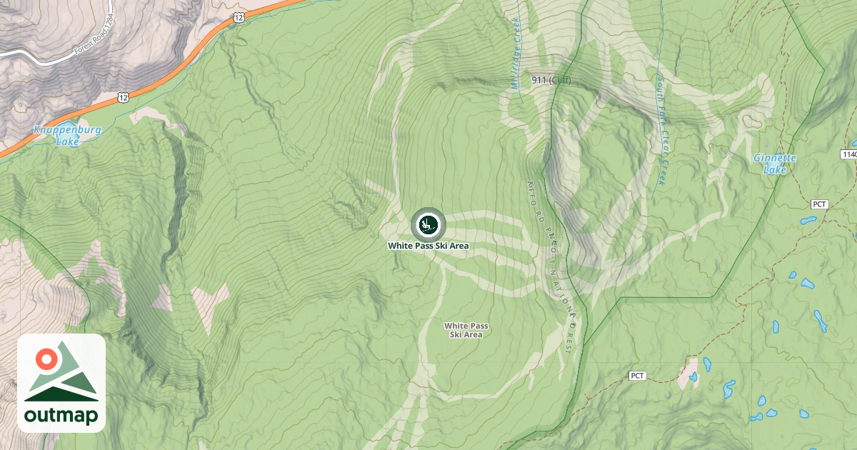 Map of White Pass Ski Area