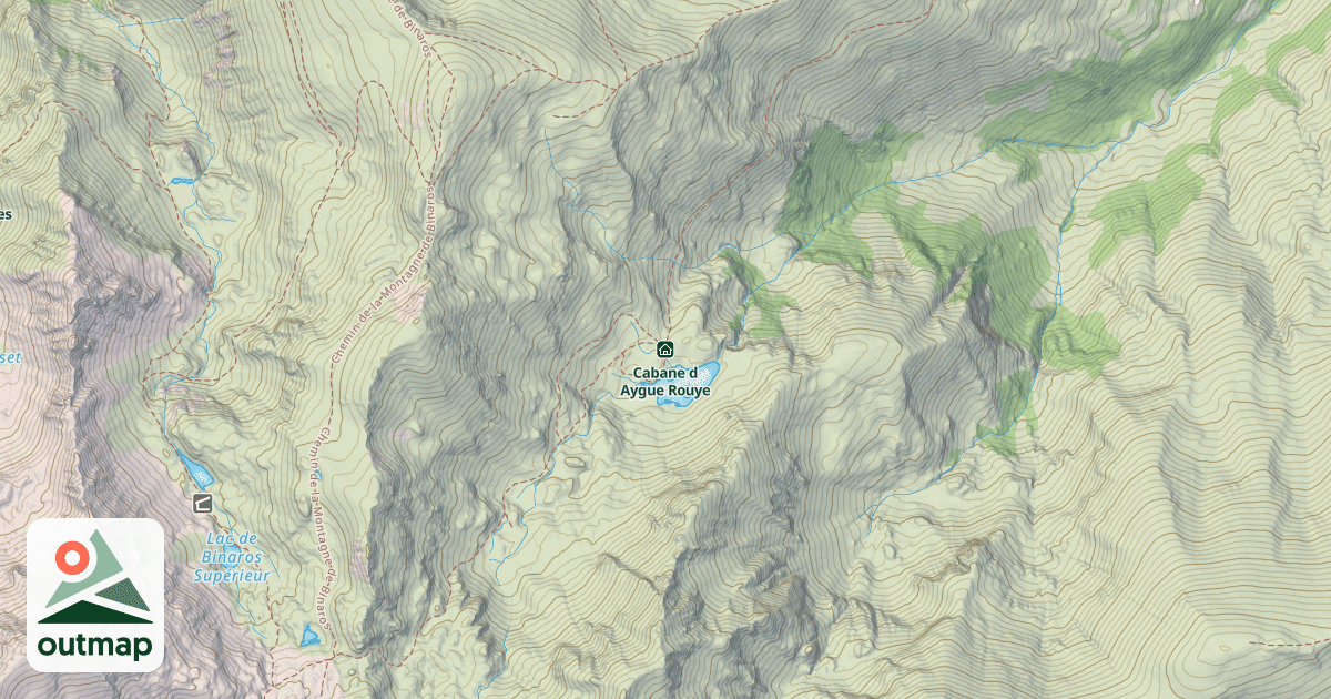 Map of Cabane d Aygue Rouye