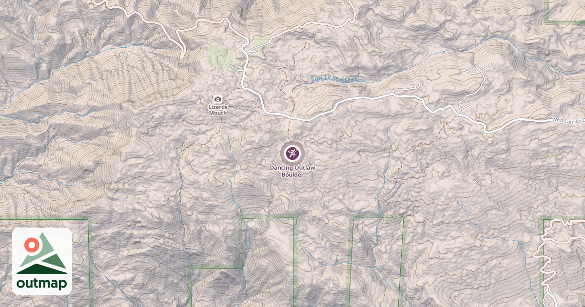 Map of Dancing Outlaw Boulder