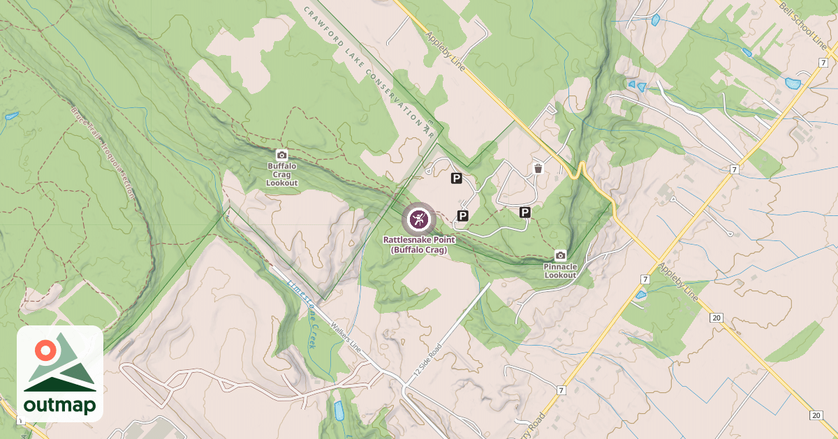 Map of Rattlesnake Point (Buffalo Crag)