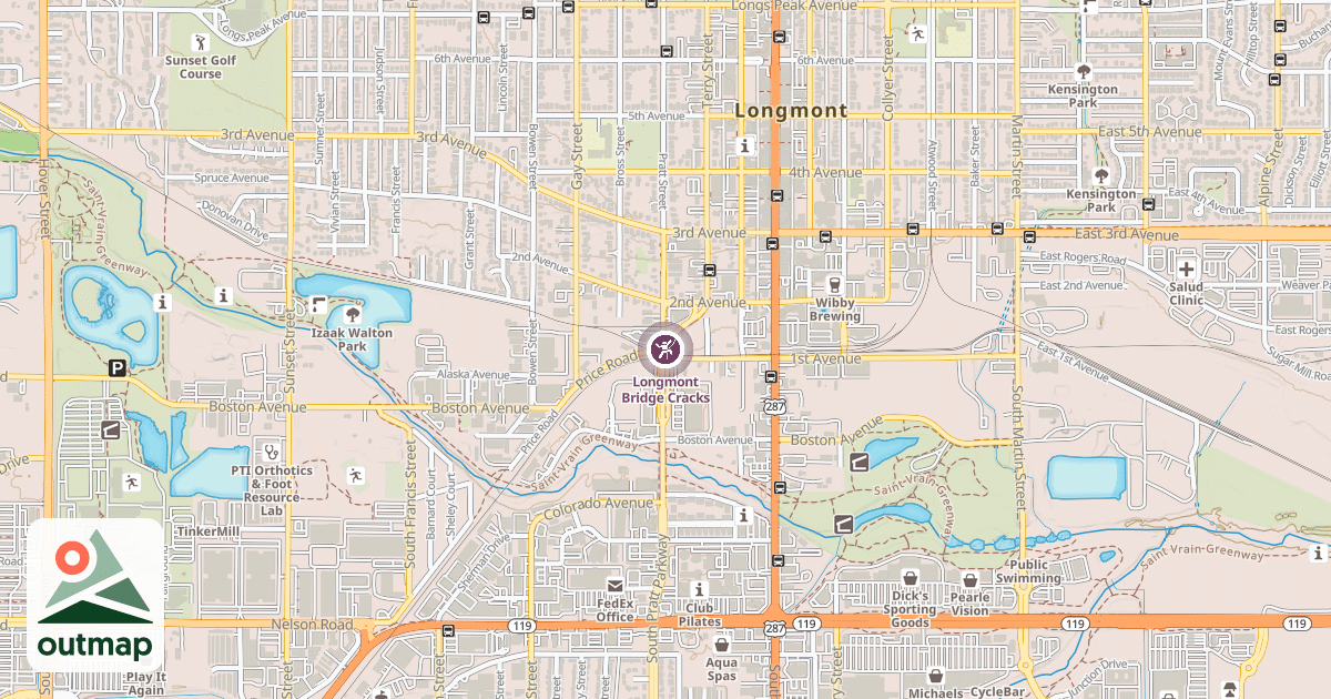 Map of Longmont Bridge Cracks