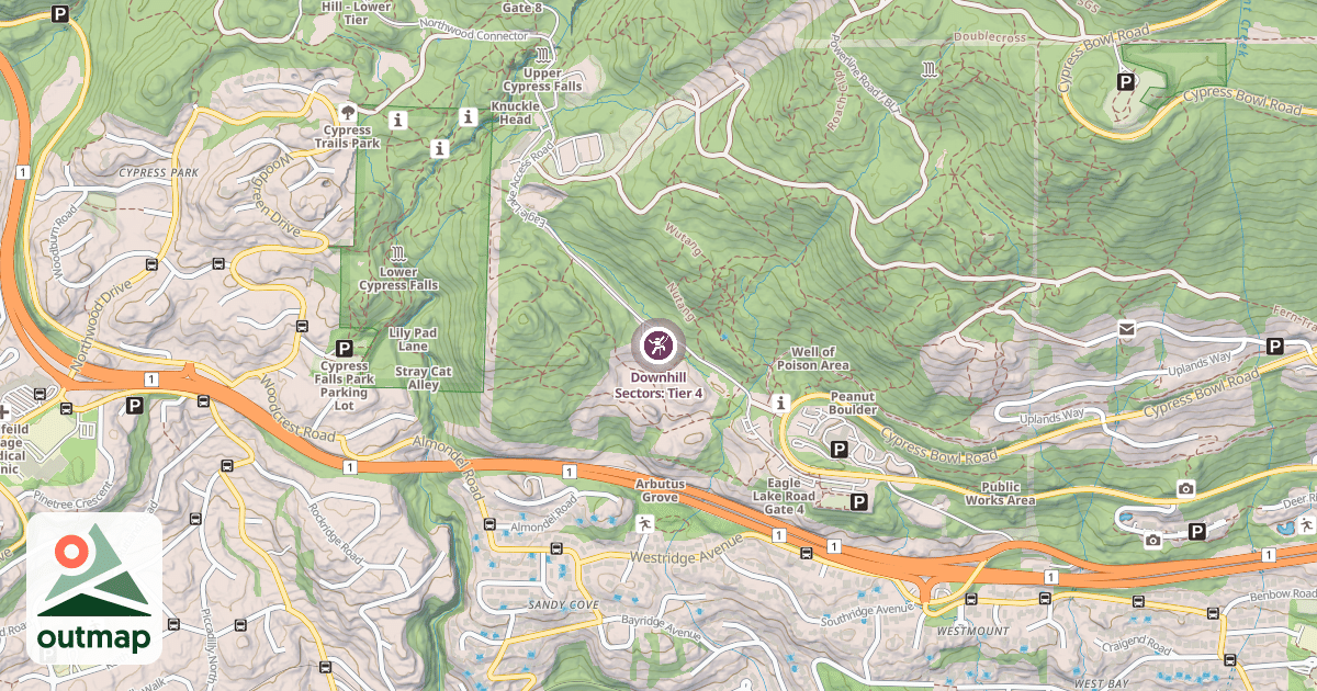 Map of Downhill Sectors: Tier 4