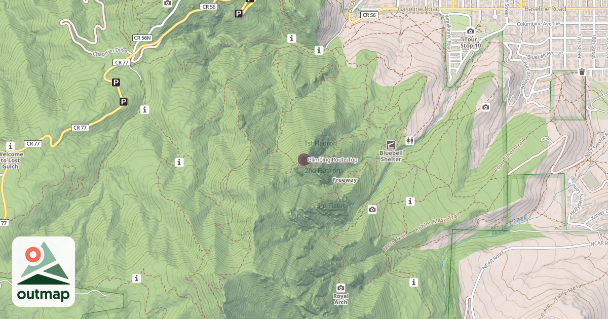 Map of Climbing Route Top