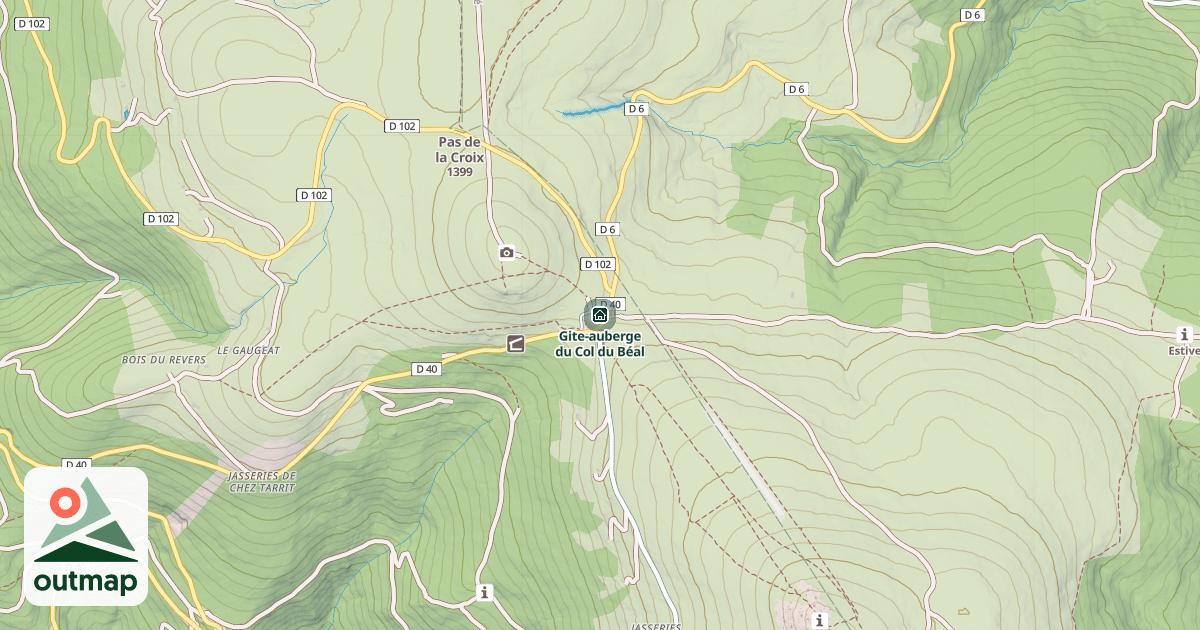 Map of Gite-auberge du Col du Béal